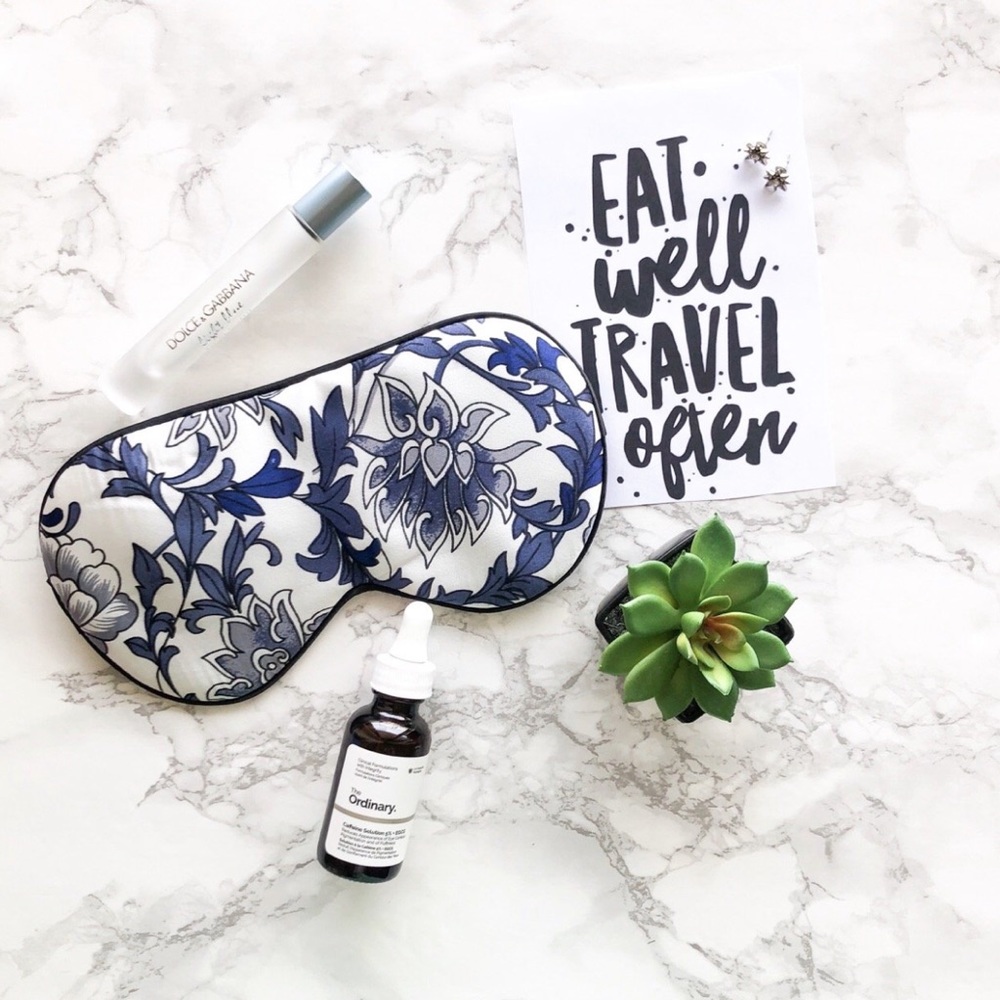 Floral Print Silk Eye Mask